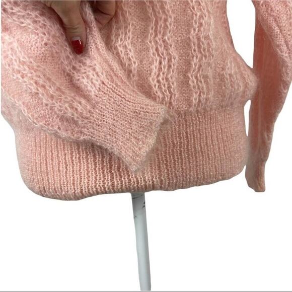 Vintage 80s Lowell & Whitney Kid Mohair Pullover Sweater Pink Size Medium - Picture 8 of 13